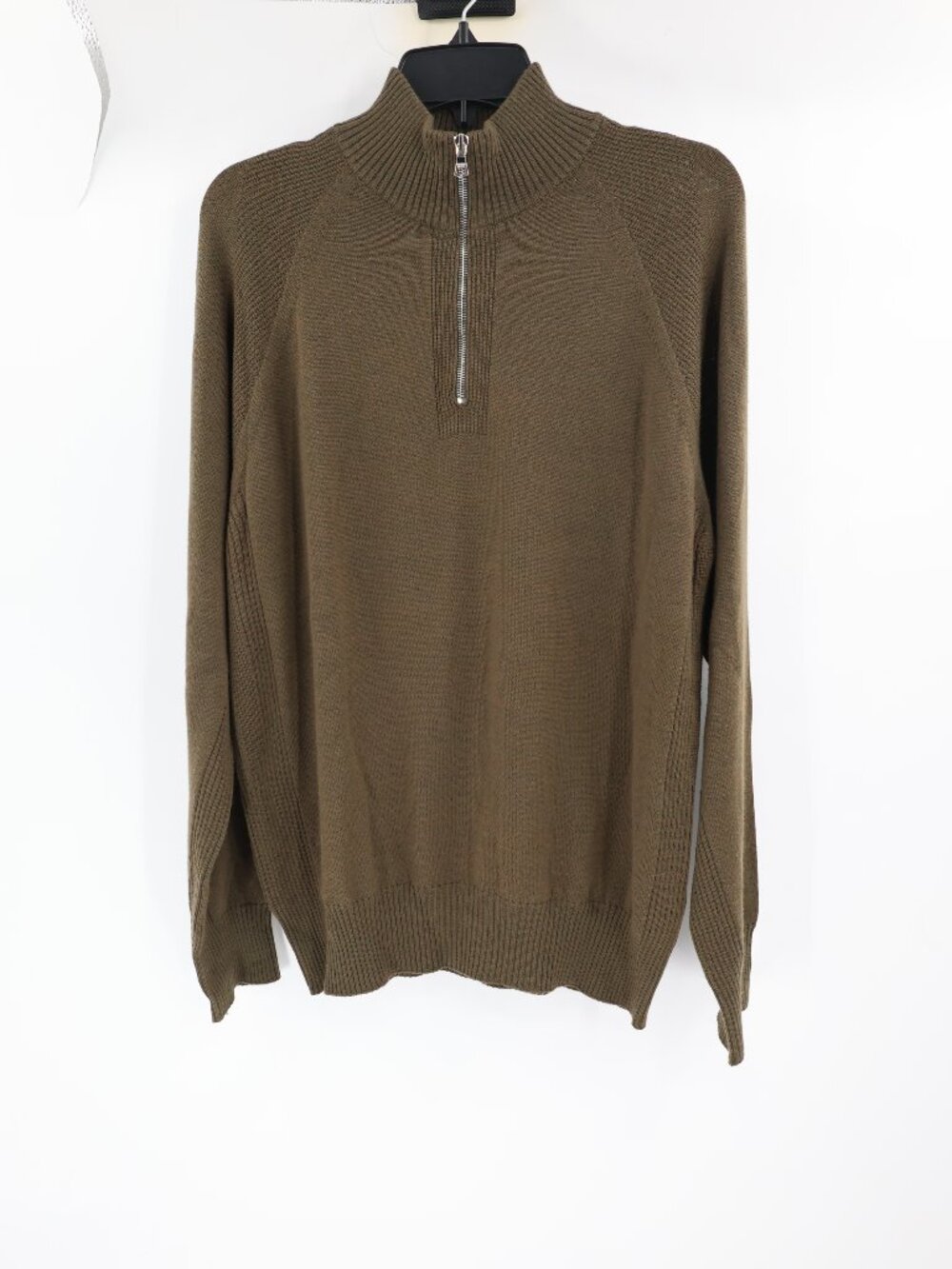 Orlebar Brown Sweater Mens large 1/4 Zip jumper Knit Stretch Pullover Lennard
